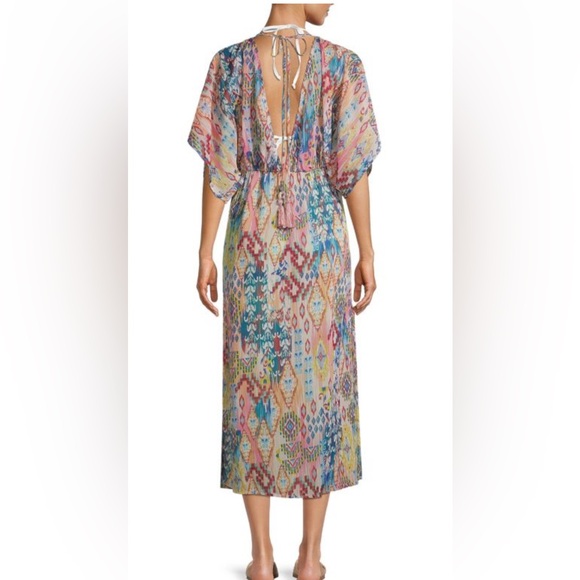 TRUE DESTINATIONS Aztec-Print Maxi Cover-Up Dress - Picture 4 of 7